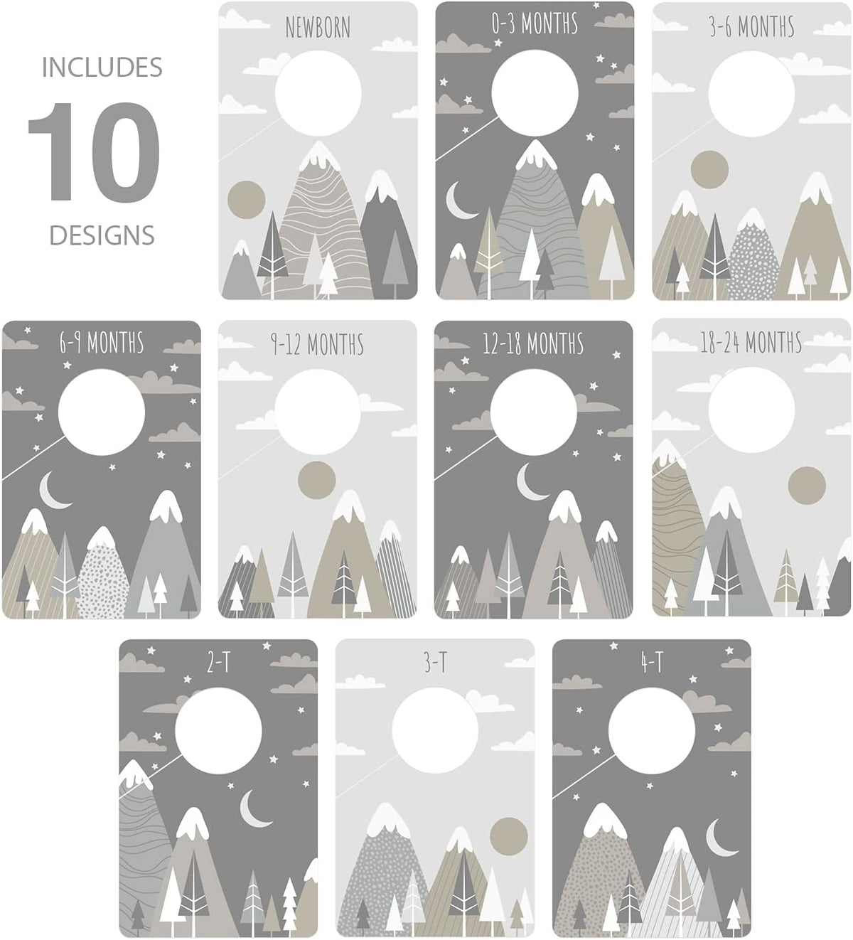 Baby Boy Closet Clothing Dividers/Closet Organizer for Baby Clothes Newborn to 4T / 4" x 6" Boy Nursery Clothes Size Dividers