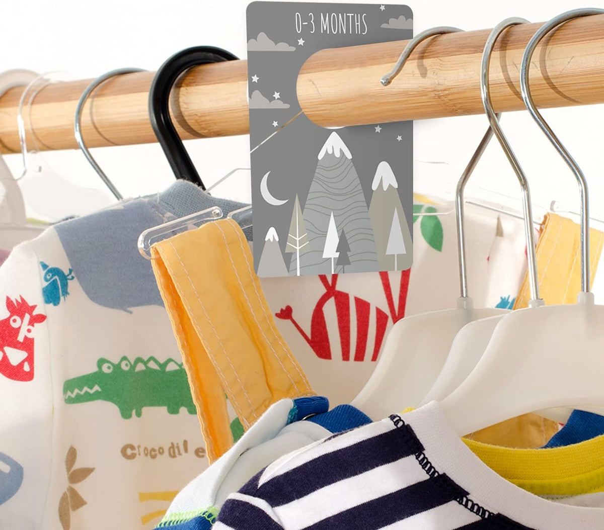 Baby Boy Closet Clothing Dividers/Closet Organizer for Baby Clothes Newborn to 4T / 4" x 6" Boy Nursery Clothes Size Dividers