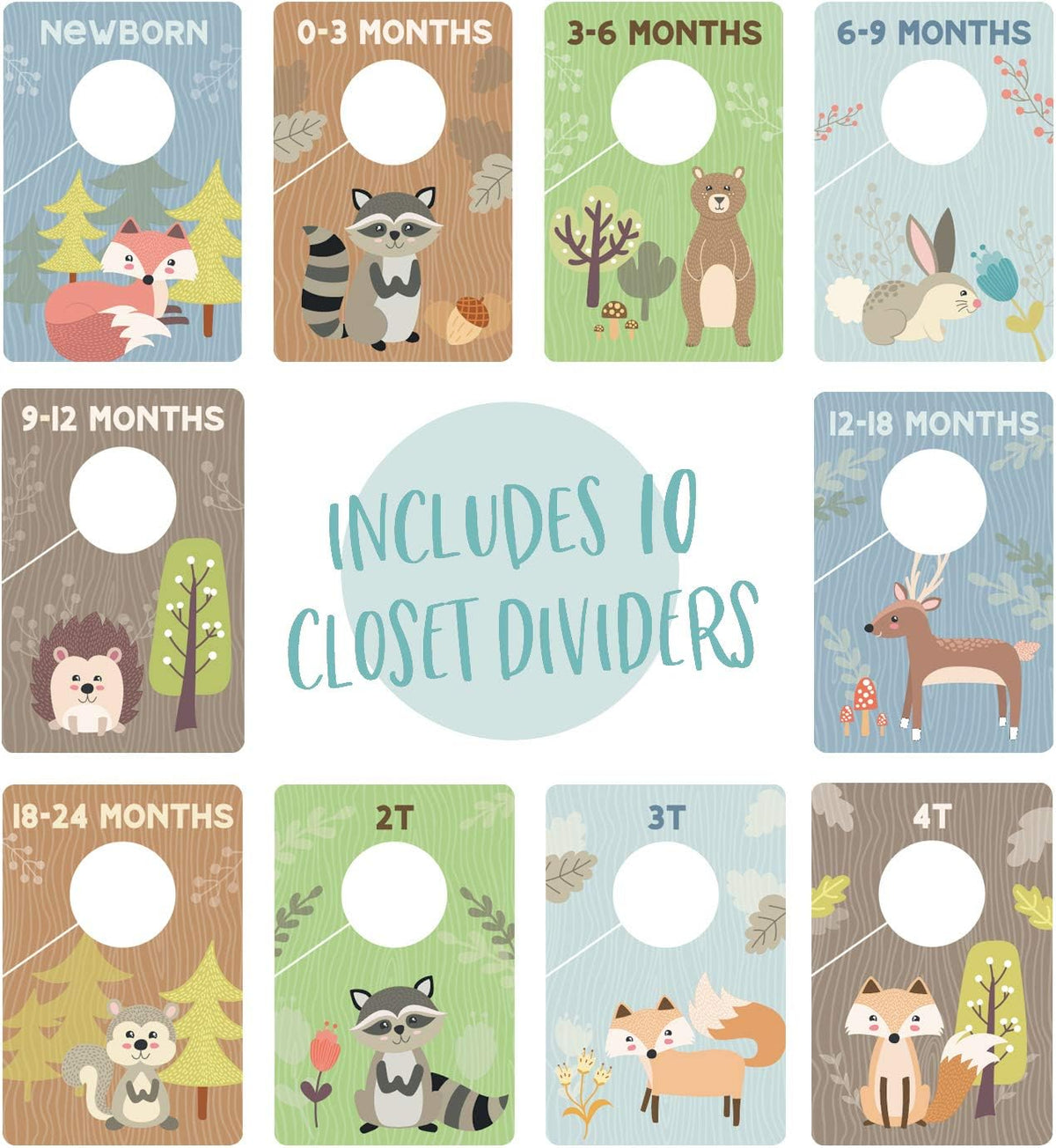 Baby Boy Closet Clothing Dividers/Closet Organizer for Baby Clothes Newborn to 4T / 4" x 6" Boy Nursery Clothes Size Dividers