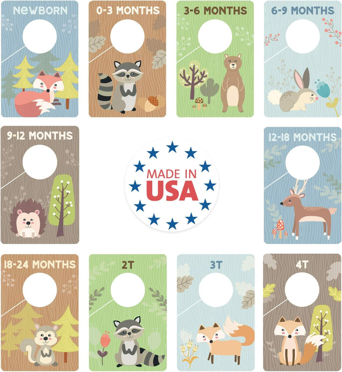 Baby Boy Closet Clothing Dividers/Closet Organizer for Baby Clothes Newborn to 4T / 4" x 6" Boy Nursery Clothes Size Dividers