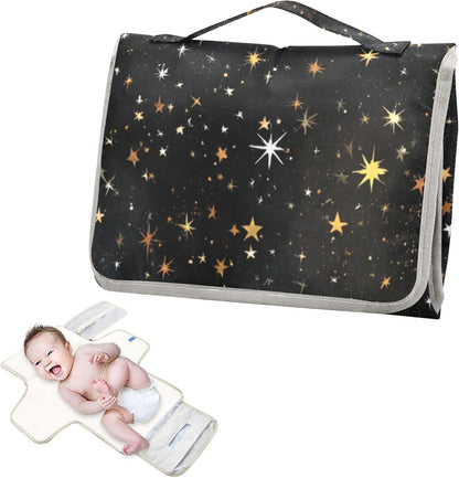 Portable Diaper Changing Pad Waterproof Foldable Travel Changing Mat with Built-in Pillow for Newborn Girls Boys Toddlers Moms Dads Parents Cherry Blossom - Colors B