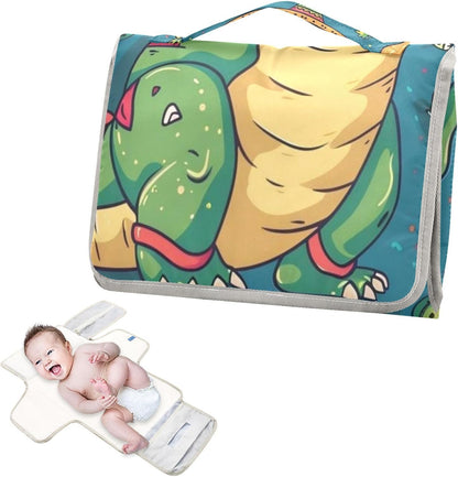 Portable Diaper Changing Pad Waterproof Foldable Travel Changing Mat with Built-in Pillow for Newborn Girls Boys Toddlers Moms Dads Parents Cherry Blossom - Colors B