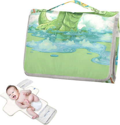 Portable Diaper Changing Pad Waterproof Foldable Travel Changing Mat with Built-in Pillow for Newborn Girls Boys Toddlers Moms Dads Parents Cherry Blossom - Colors B