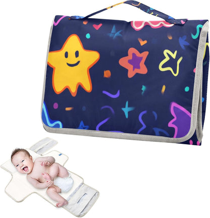 Portable Diaper Changing Pad Waterproof Foldable Travel Changing Mat with Built-in Pillow for Newborn Girls Boys Toddlers Moms Dads Parents Cherry Blossom - Colors B