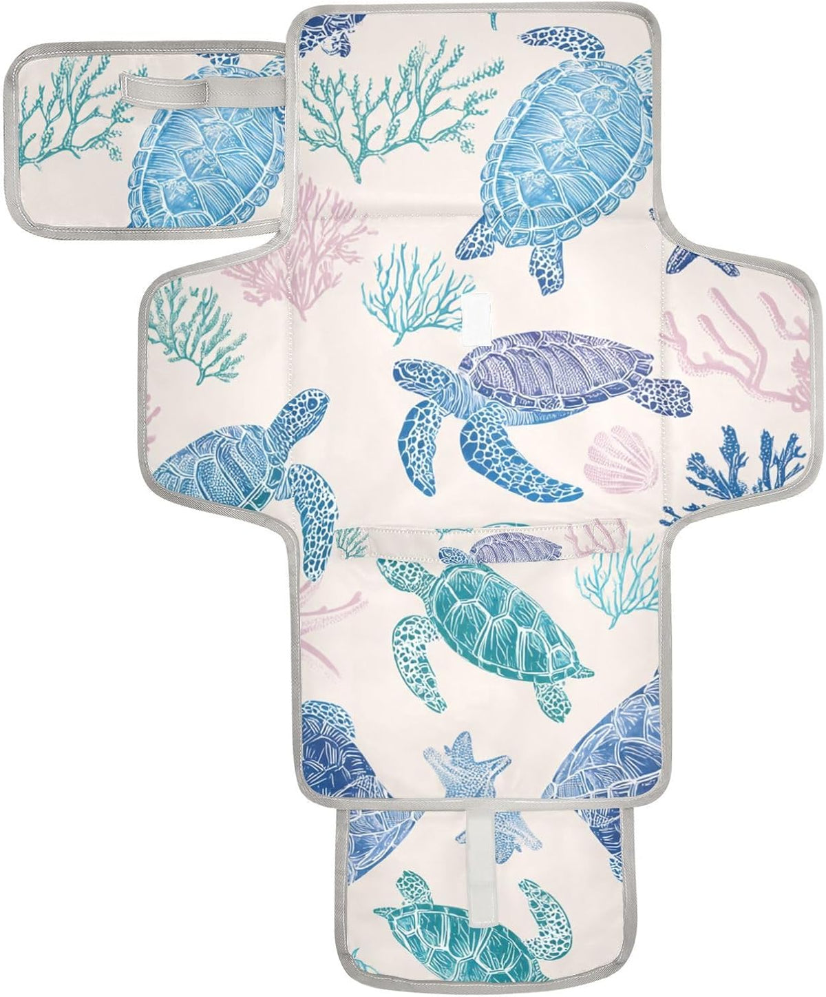 Portable Diaper Changing Pad Waterproof Foldable Travel Changing Mat with Built-in Pillow for Newborn Girls Boys Toddlers Moms Dads Parents Cherry Blossom - Colors B