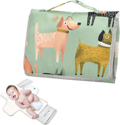 Portable Diaper Changing Pad Waterproof Foldable Travel Changing Mat with Built-in Pillow for Newborn Girls Boys Toddlers Moms Dads Parents Cherry Blossom - Colors B