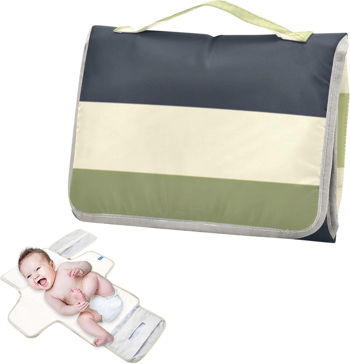 Portable Diaper Changing Pad Waterproof Foldable Travel Changing Mat with Built-in Pillow for Newborn Girls Boys Toddlers Moms Dads Parents Cherry Blossom - Colors B