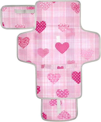 Portable Diaper Changing Pad Waterproof Foldable Travel Changing Mat with Built-in Pillow for Newborn Girls Boys Toddlers Moms Dads Parents Cherry Blossom - Colors B