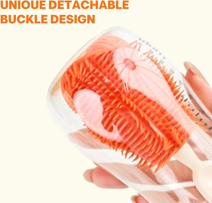 6-in-1 Baby Bottle Brush Set – Portable Silicone Bottle Cleaner with Drying Rack, Soap Dispenser, Nipple Brush & Straw Brush – Travel-Friendly Bottle Cleaning Kit