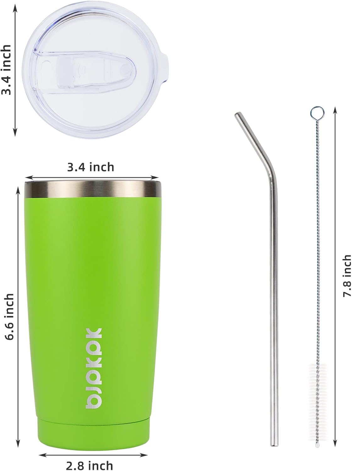 20 oz Coffee Tumbler with Lid, Straw, Insulated Stainless Steel Mug | Double Wall Vacuum, Keeps Hot/Cold, BPA Free, Leak Proof, Iced Coffee Cup Fit Car Holder, Travel & Beach Ready, Turquoise - Colors B