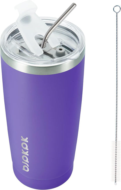 20 oz Coffee Tumbler with Lid, Straw, Insulated Stainless Steel Mug | Double Wall Vacuum, Keeps Hot/Cold, BPA Free, Leak Proof, Iced Coffee Cup Fit Car Holder, Travel & Beach Ready, Turquoise - Colors B