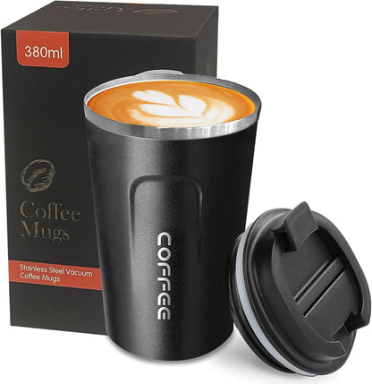 Insulated Travel Coffee Mug, Stainless Steel Coffee Cup with Leakproof Lid | Double-wall insulation keeps drinks hot or cold for hours, with a leakproof lid and portable stainless steel design
