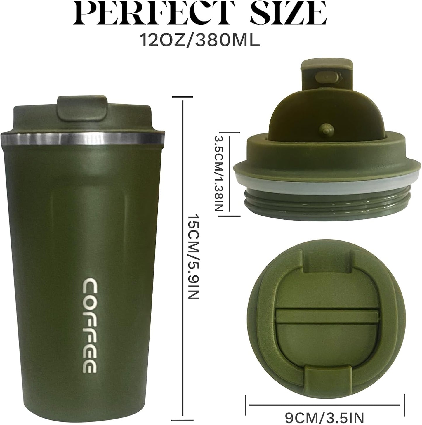 Insulated Travel Coffee Mug, Stainless Steel Coffee Cup with Leakproof Lid | Double-wall insulation keeps drinks hot or cold for hours, with a leakproof lid and portable stainless steel design