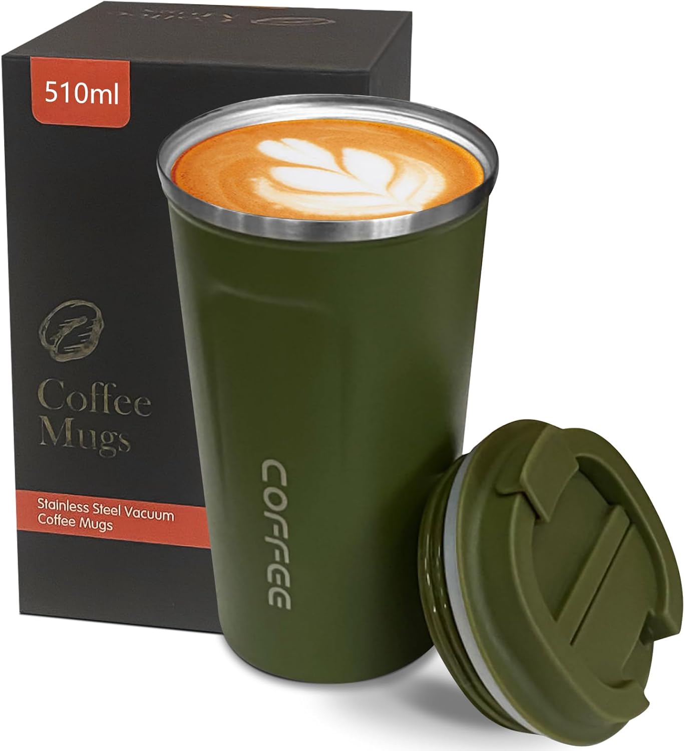 Insulated Travel Coffee Mug, Stainless Steel Coffee Cup with Leakproof Lid | Double-wall insulation keeps drinks hot or cold for hours, with a leakproof lid and portable stainless steel design