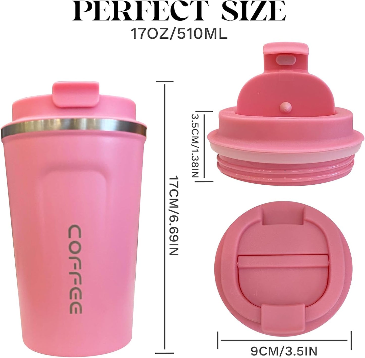 Insulated Travel Coffee Mug, Stainless Steel Coffee Cup with Leakproof Lid | Double-wall insulation keeps drinks hot or cold for hours, with a leakproof lid and portable stainless steel design