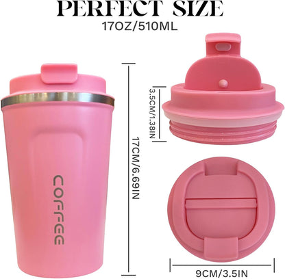Insulated Travel Coffee Mug, Stainless Steel Coffee Cup with Leakproof Lid | Double-wall insulation keeps drinks hot or cold for hours, with a leakproof lid and portable stainless steel design