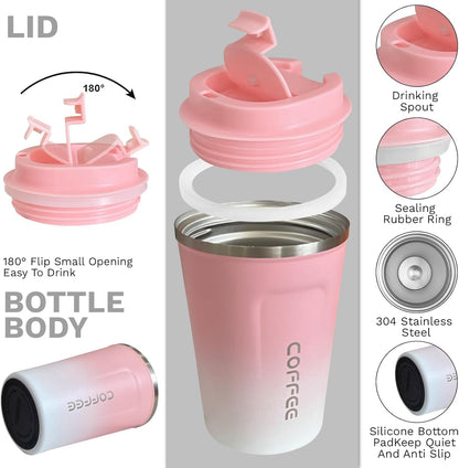 Insulated Travel Coffee Mug, Stainless Steel Coffee Cup with Leakproof Lid | Double-wall insulation keeps drinks hot or cold for hours, with a leakproof lid and portable stainless steel design