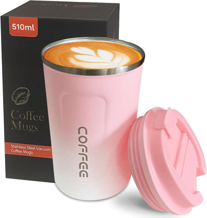 Insulated Travel Coffee Mug, Stainless Steel Coffee Cup with Leakproof Lid | Double-wall insulation keeps drinks hot or cold for hours, with a leakproof lid and portable stainless steel design