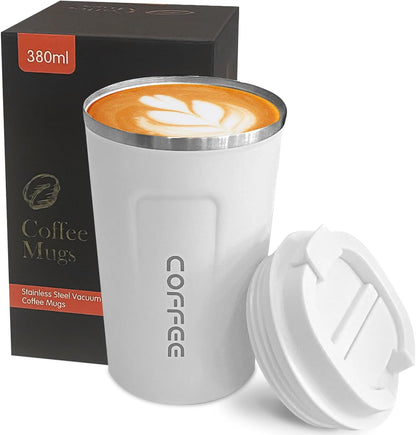 Insulated Travel Coffee Mug, Stainless Steel Coffee Cup with Leakproof Lid | Double-wall insulation keeps drinks hot or cold for hours, with a leakproof lid and portable stainless steel design