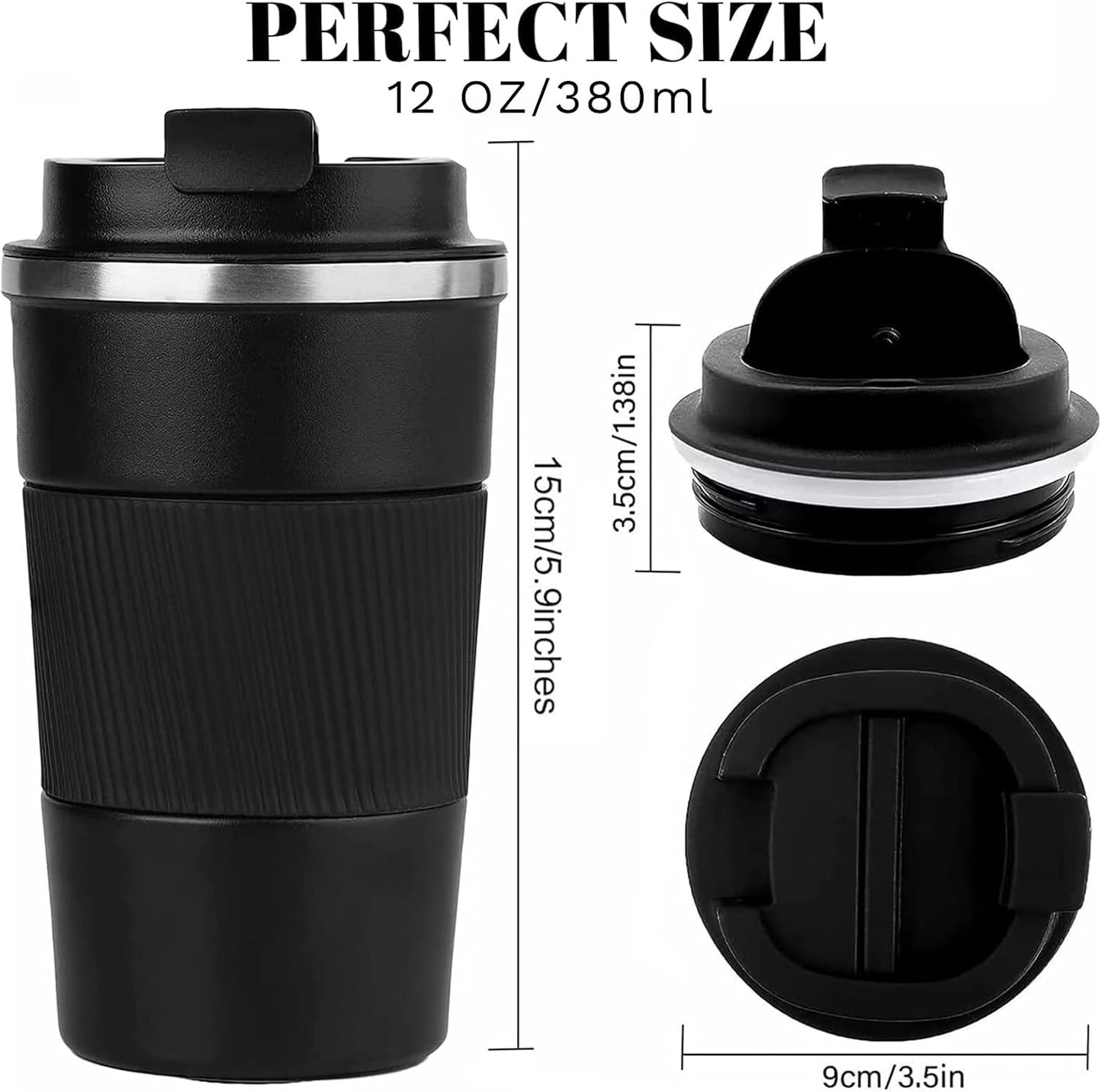 Insulated Travel Coffee Mug, Stainless Steel Coffee Cup with Leakproof Lid | Double-wall insulation keeps drinks hot or cold for hours, with a leakproof lid and portable stainless steel design
