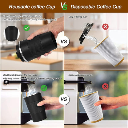 Insulated Travel Coffee Mug, Stainless Steel Coffee Cup with Leakproof Lid | Double-wall insulation keeps drinks hot or cold for hours, with a leakproof lid and portable stainless steel design