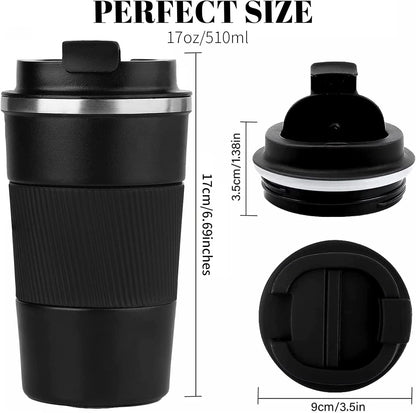 Insulated Travel Coffee Mug, Stainless Steel Coffee Cup with Leakproof Lid | Double-wall insulation keeps drinks hot or cold for hours, with a leakproof lid and portable stainless steel design