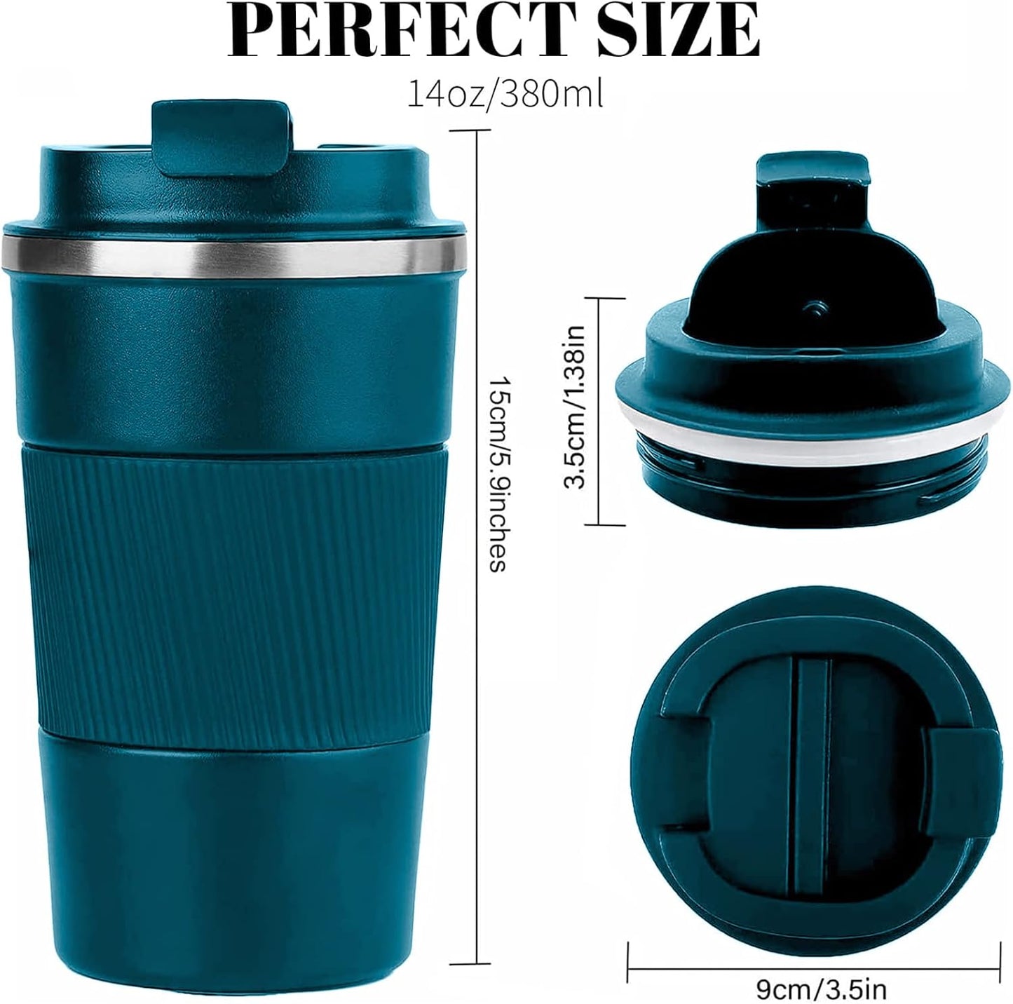 Insulated Travel Coffee Mug, Stainless Steel Coffee Cup with Leakproof Lid | Double-wall insulation keeps drinks hot or cold for hours, with a leakproof lid and portable stainless steel design