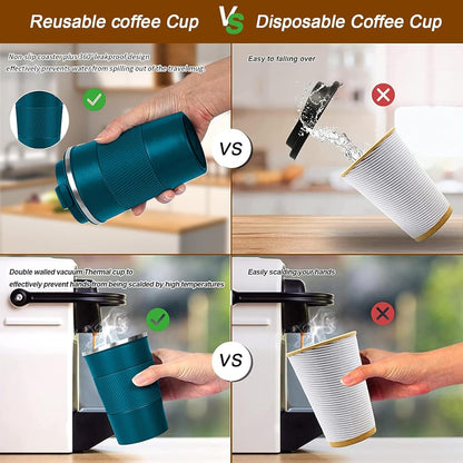 Insulated Travel Coffee Mug, Stainless Steel Coffee Cup with Leakproof Lid | Double-wall insulation keeps drinks hot or cold for hours, with a leakproof lid and portable stainless steel design