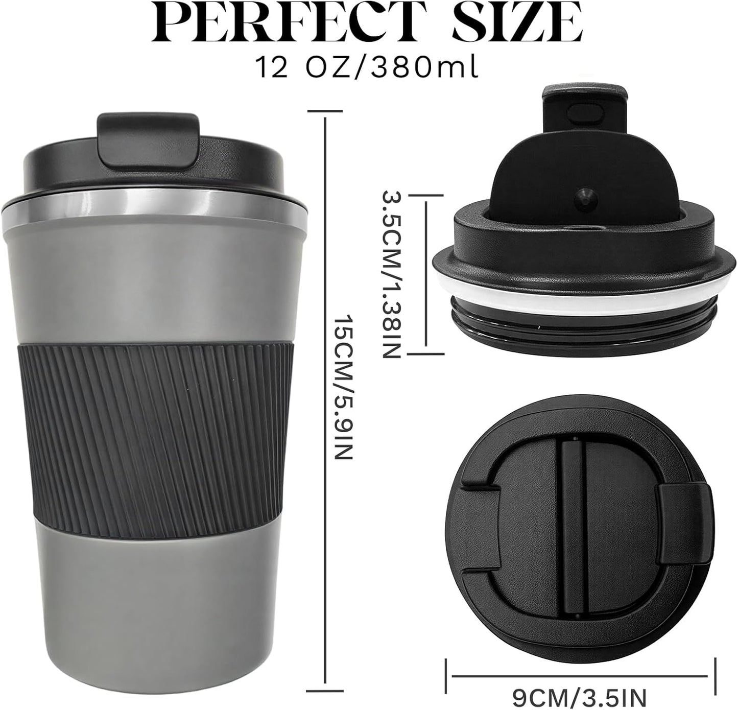 Insulated Travel Coffee Mug, Stainless Steel Coffee Cup with Leakproof Lid | Double-wall insulation keeps drinks hot or cold for hours, with a leakproof lid and portable stainless steel design