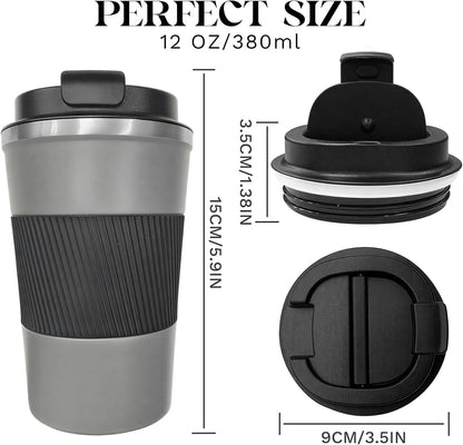 Insulated Travel Coffee Mug, Stainless Steel Coffee Cup with Leakproof Lid | Double-wall insulation keeps drinks hot or cold for hours, with a leakproof lid and portable stainless steel design