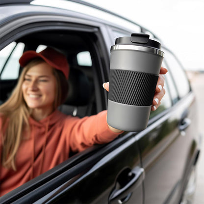 Insulated Travel Coffee Mug, Stainless Steel Coffee Cup with Leakproof Lid | Double-wall insulation keeps drinks hot or cold for hours, with a leakproof lid and portable stainless steel design