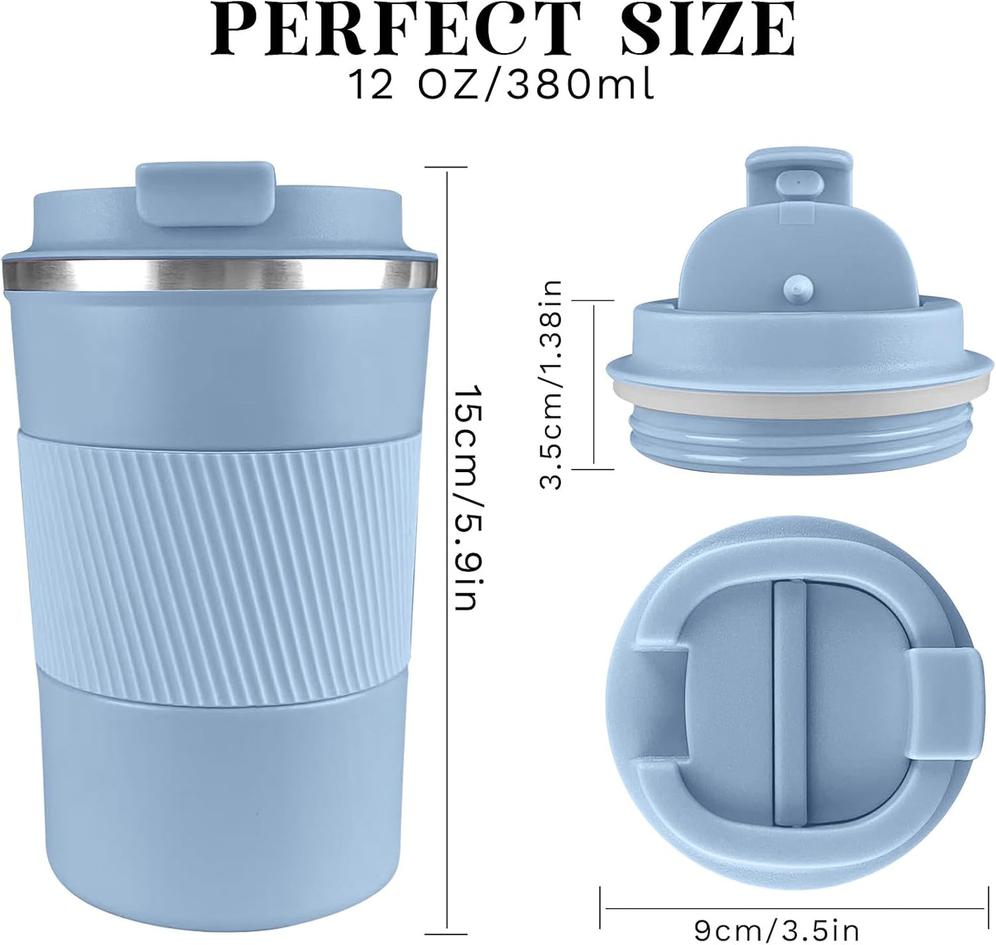 Insulated Travel Coffee Mug, Stainless Steel Coffee Cup with Leakproof Lid | Double-wall insulation keeps drinks hot or cold for hours, with a leakproof lid and portable stainless steel design