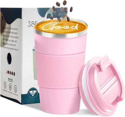 Insulated Travel Coffee Mug, Stainless Steel Coffee Cup with Leakproof Lid | Double-wall insulation keeps drinks hot or cold for hours, with a leakproof lid and portable stainless steel design