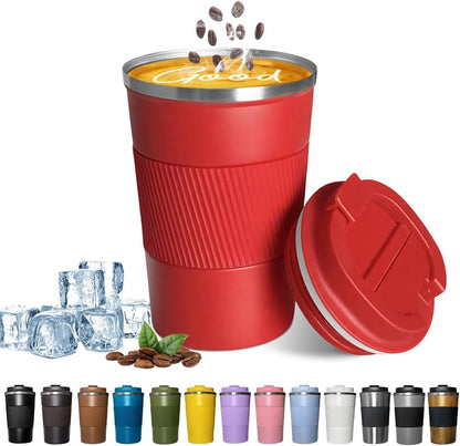 Insulated Travel Coffee Mug, Stainless Steel Coffee Cup with Leakproof Lid | Double-wall insulation keeps drinks hot or cold for hours, with a leakproof lid and portable stainless steel design