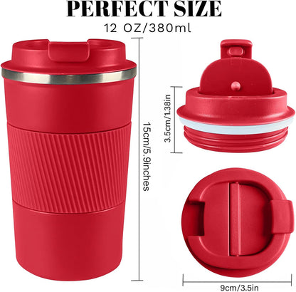 Insulated Travel Coffee Mug, Stainless Steel Coffee Cup with Leakproof Lid | Double-wall insulation keeps drinks hot or cold for hours, with a leakproof lid and portable stainless steel design