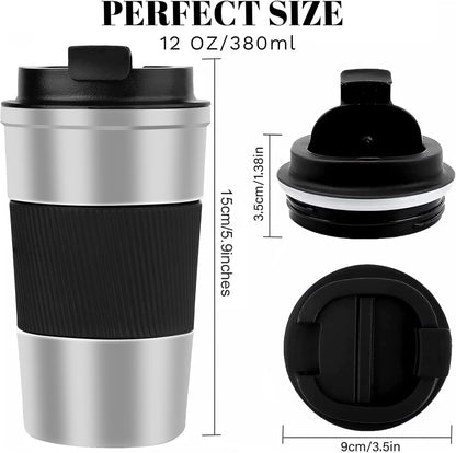 Insulated Travel Coffee Mug, Stainless Steel Coffee Cup with Leakproof Lid | Double-wall insulation keeps drinks hot or cold for hours, with a leakproof lid and portable stainless steel design