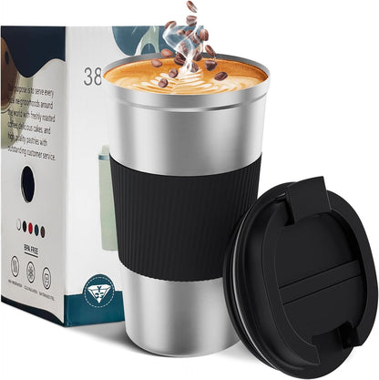 Insulated Travel Coffee Mug, Stainless Steel Coffee Cup with Leakproof Lid | Double-wall insulation keeps drinks hot or cold for hours, with a leakproof lid and portable stainless steel design