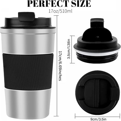 Insulated Travel Coffee Mug, Stainless Steel Coffee Cup with Leakproof Lid | Double-wall insulation keeps drinks hot or cold for hours, with a leakproof lid and portable stainless steel design