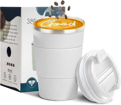 Insulated Travel Coffee Mug, Stainless Steel Coffee Cup with Leakproof Lid | Double-wall insulation keeps drinks hot or cold for hours, with a leakproof lid and portable stainless steel design