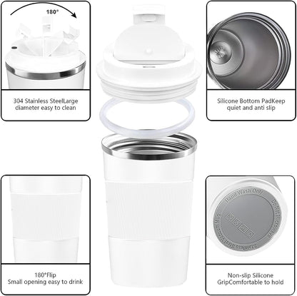 Insulated Travel Coffee Mug, Stainless Steel Coffee Cup with Leakproof Lid | Double-wall insulation keeps drinks hot or cold for hours, with a leakproof lid and portable stainless steel design