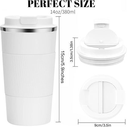 Insulated Travel Coffee Mug, Stainless Steel Coffee Cup with Leakproof Lid | Double-wall insulation keeps drinks hot or cold for hours, with a leakproof lid and portable stainless steel design