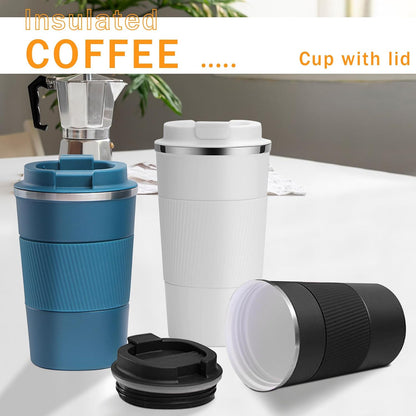 Insulated Travel Coffee Mug, Stainless Steel Coffee Cup with Leakproof Lid | Double-wall insulation keeps drinks hot or cold for hours, with a leakproof lid and portable stainless steel design
