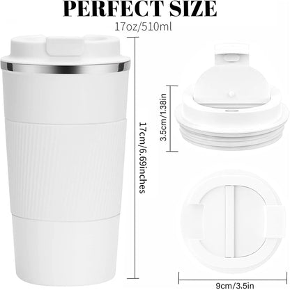 Insulated Travel Coffee Mug, Stainless Steel Coffee Cup with Leakproof Lid | Double-wall insulation keeps drinks hot or cold for hours, with a leakproof lid and portable stainless steel design