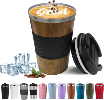Insulated Travel Coffee Mug, Stainless Steel Coffee Cup with Leakproof Lid | Double-wall insulation keeps drinks hot or cold for hours, with a leakproof lid and portable stainless steel design