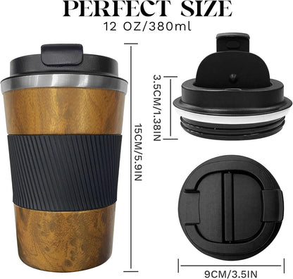 Insulated Travel Coffee Mug, Stainless Steel Coffee Cup with Leakproof Lid | Double-wall insulation keeps drinks hot or cold for hours, with a leakproof lid and portable stainless steel design