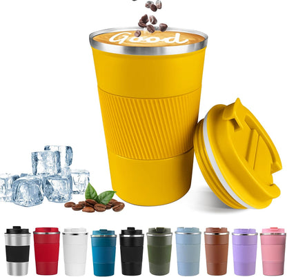 Insulated Travel Coffee Mug, Stainless Steel Coffee Cup with Leakproof Lid | Double-wall insulation keeps drinks hot or cold for hours, with a leakproof lid and portable stainless steel design