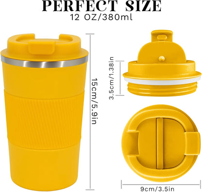 Insulated Travel Coffee Mug, Stainless Steel Coffee Cup with Leakproof Lid | Double-wall insulation keeps drinks hot or cold for hours, with a leakproof lid and portable stainless steel design