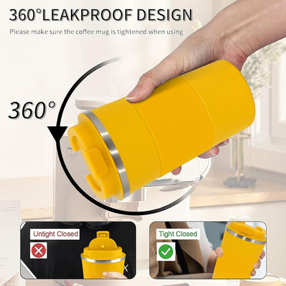 Insulated Travel Coffee Mug, Stainless Steel Coffee Cup with Leakproof Lid | Double-wall insulation keeps drinks hot or cold for hours, with a leakproof lid and portable stainless steel design
