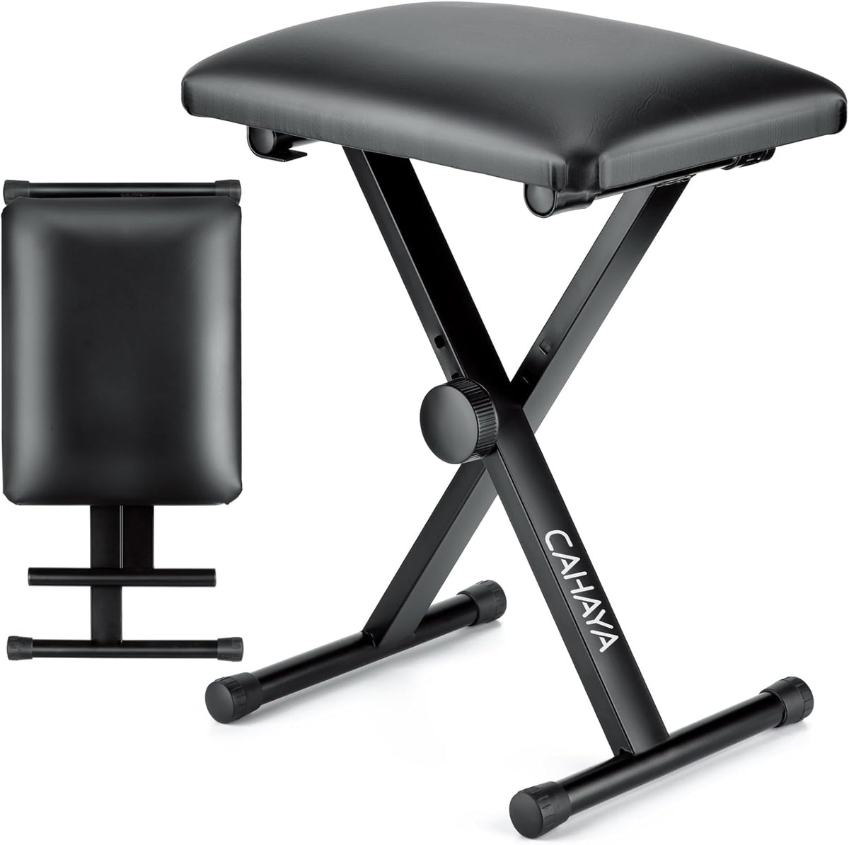 Keyboard Bench X-Style Height Adjustable 16.3-19.6in Padded Cushion Piano Stool Bench Keyboard Chair for Keyboards Piano CY0257