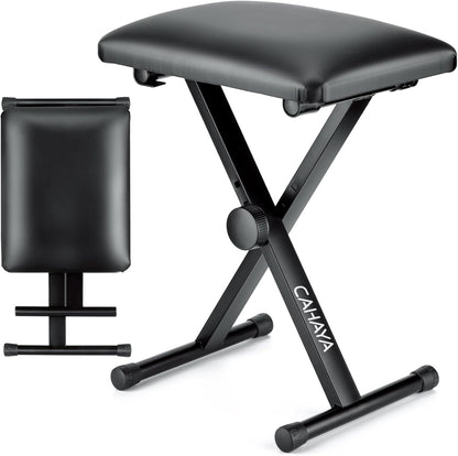 Keyboard Bench X-Style Height Adjustable 16.3-19.6in Padded Cushion Piano Stool Bench Keyboard Chair for Keyboards Piano CY0257